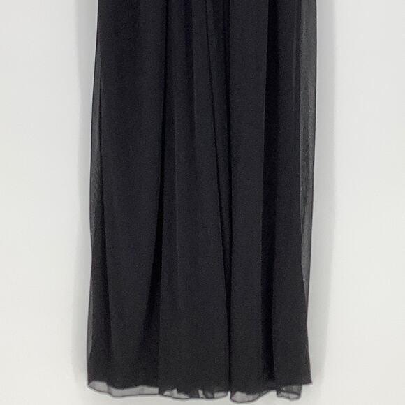 NEW Alfred Sung Size 2 Chiffon Knit Cap Sleeve V-Neck Maxi Dress $231 msrp J3-18 - Picture 7 of 12